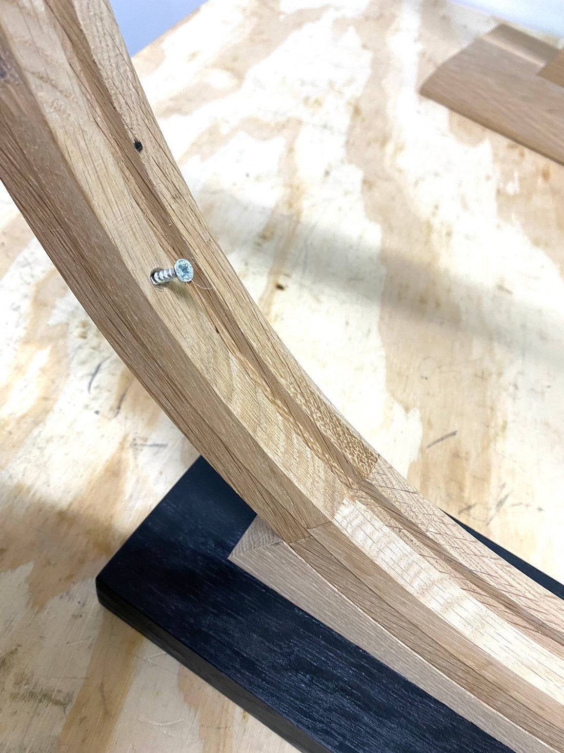 Houten frame voor glas in lood raam diameter 50cm