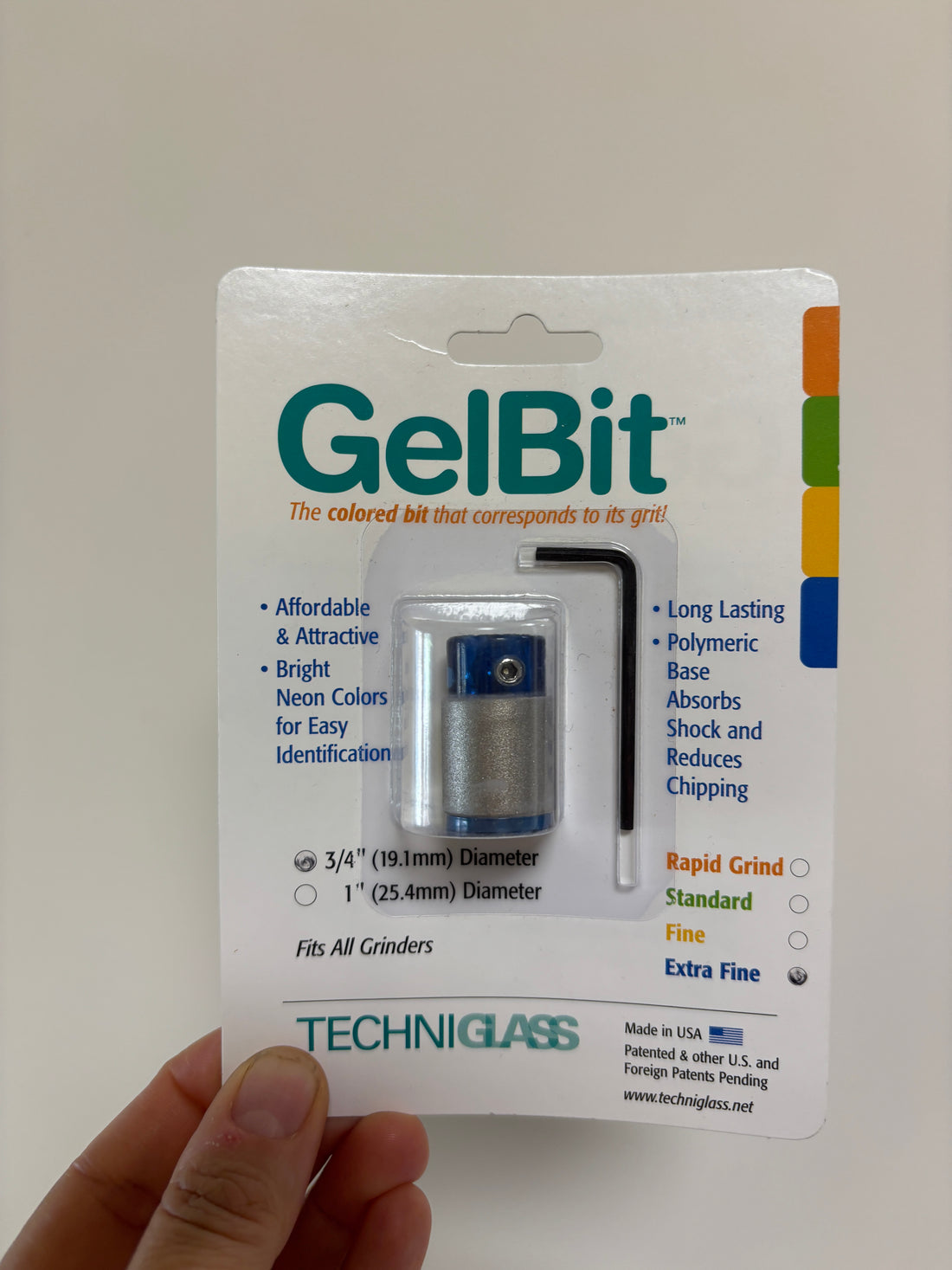 Slijpkop Gel Bit The Grinder 19,1 mm BLAUW
