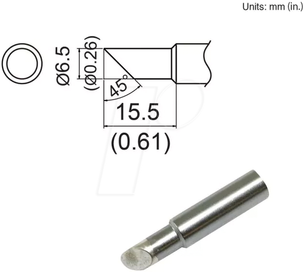 Hakko soldeerpunt T19-C65 (schuin)